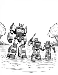 transformers rescuing animals from a flood