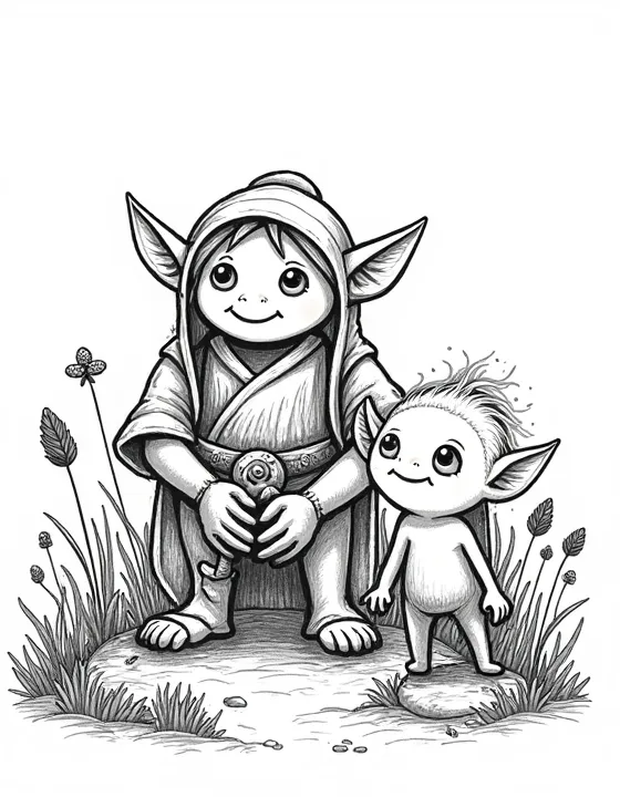 trolls collecting herbs in the highlands