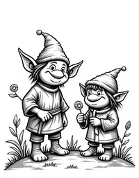 trolls collecting herbs in the highlands