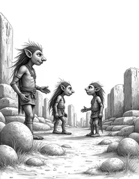 trolls exploring ancient ruins coloring pages