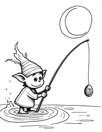 trolls fishing by moonlight