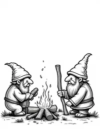 trolls gathering firewood in autumn