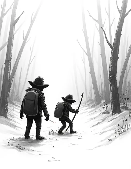 trolls navigating through dense fog