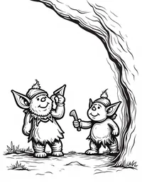 trolls painting murals on cave walls coloring pages