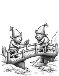 trolls repairing wooden bridges