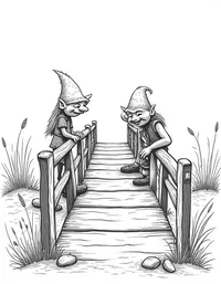 trolls repairing wooden bridges