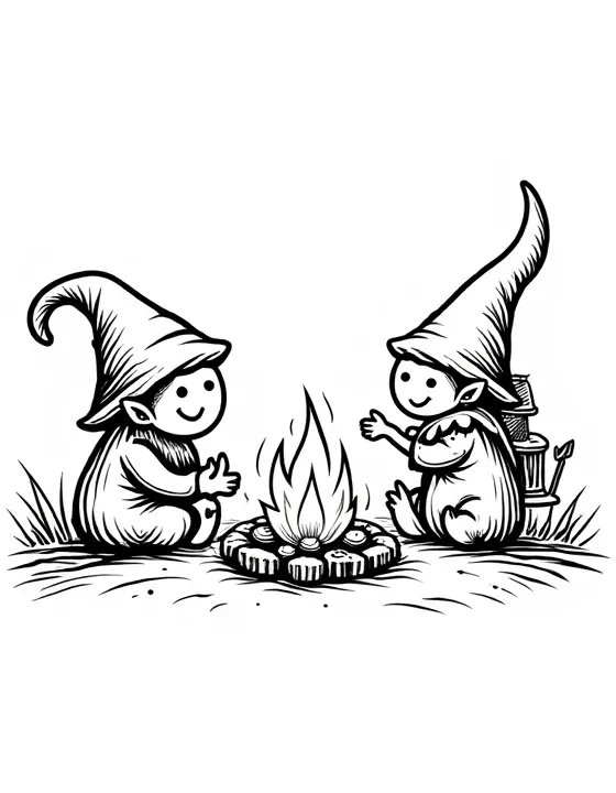 trolls singing songs around campfire