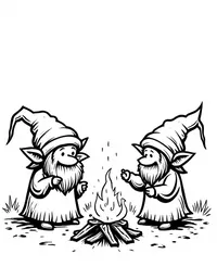 trolls singing songs around campfire