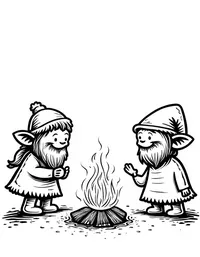 trolls singing songs around campfire