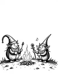 trolls singing songs around campfire