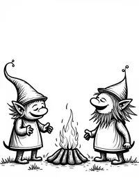 trolls telling tales by bonfires