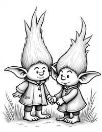 trolls tending enchanted forest coloring pages