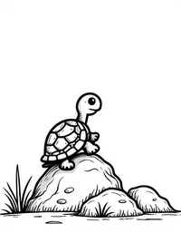 turtle climbing a rocky hill