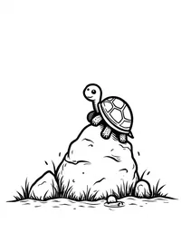 turtle climbing a rocky hill