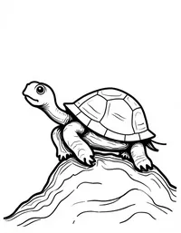 turtle climbing a rocky hill