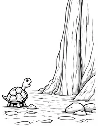 turtle observing a waterfall