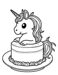 unicorn cake coloring pages