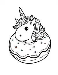 unicorn donut coloring pages